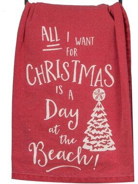 Kitchen Towel  Kay Dee Designs Red All I want for Christmas Flour Sack Towel
